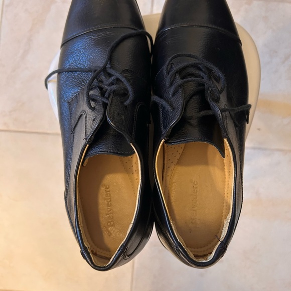 Black Leather Men's Oxfords - Picture 1 of 10